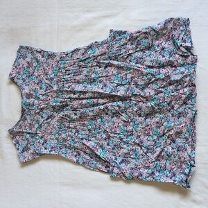 joe fresh floral viscose pocket tunic dress with button down back 5T girls